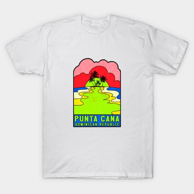 Punta Cana Dominican Republic Groovy Sunset 70's Hippie Hippy Vintage T-Shirt by DD2019